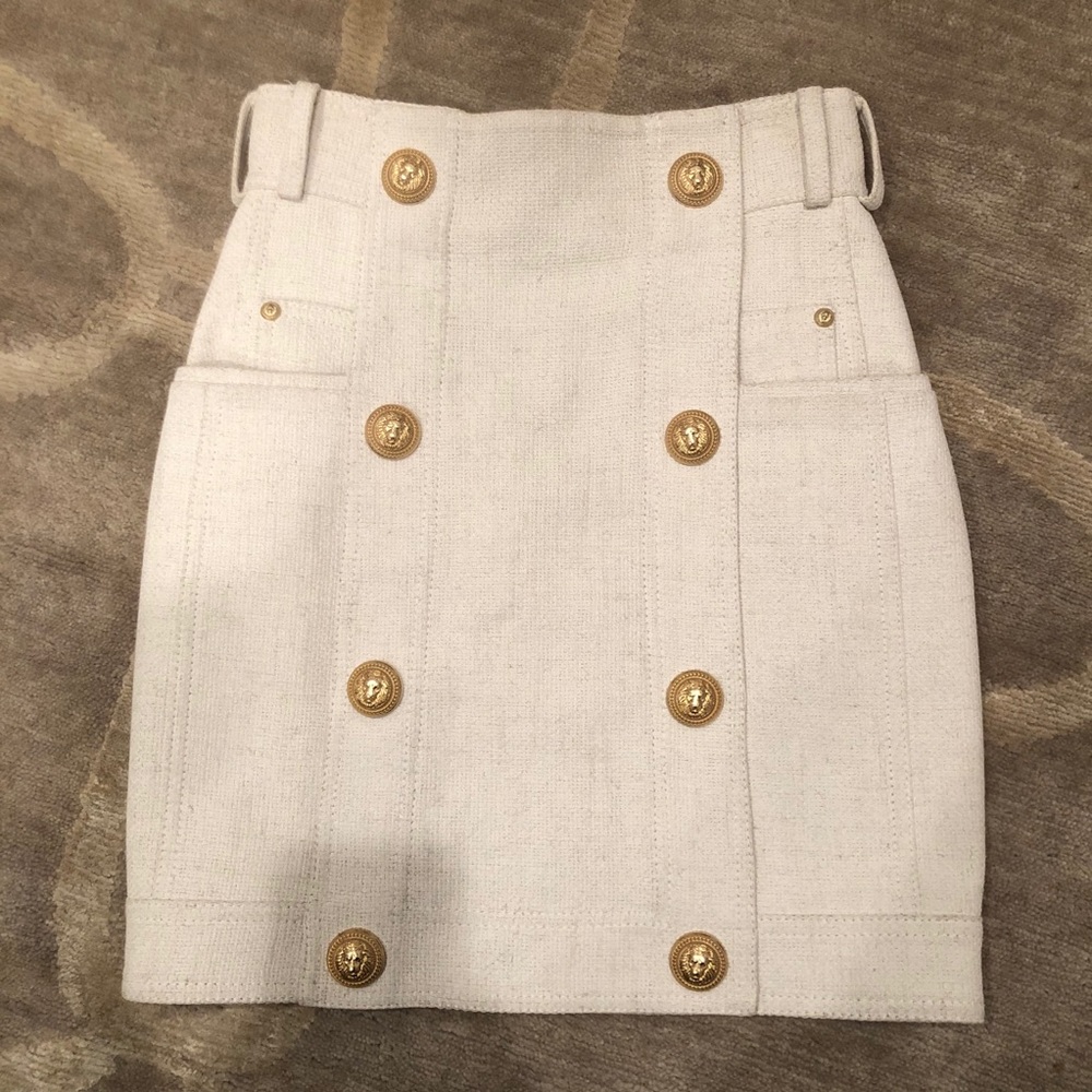 NWOT Balmain Button Front Mini Skirt - Picture 4 of 14